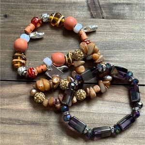 Boho Beaded Bracelet Set – 3 Pieces